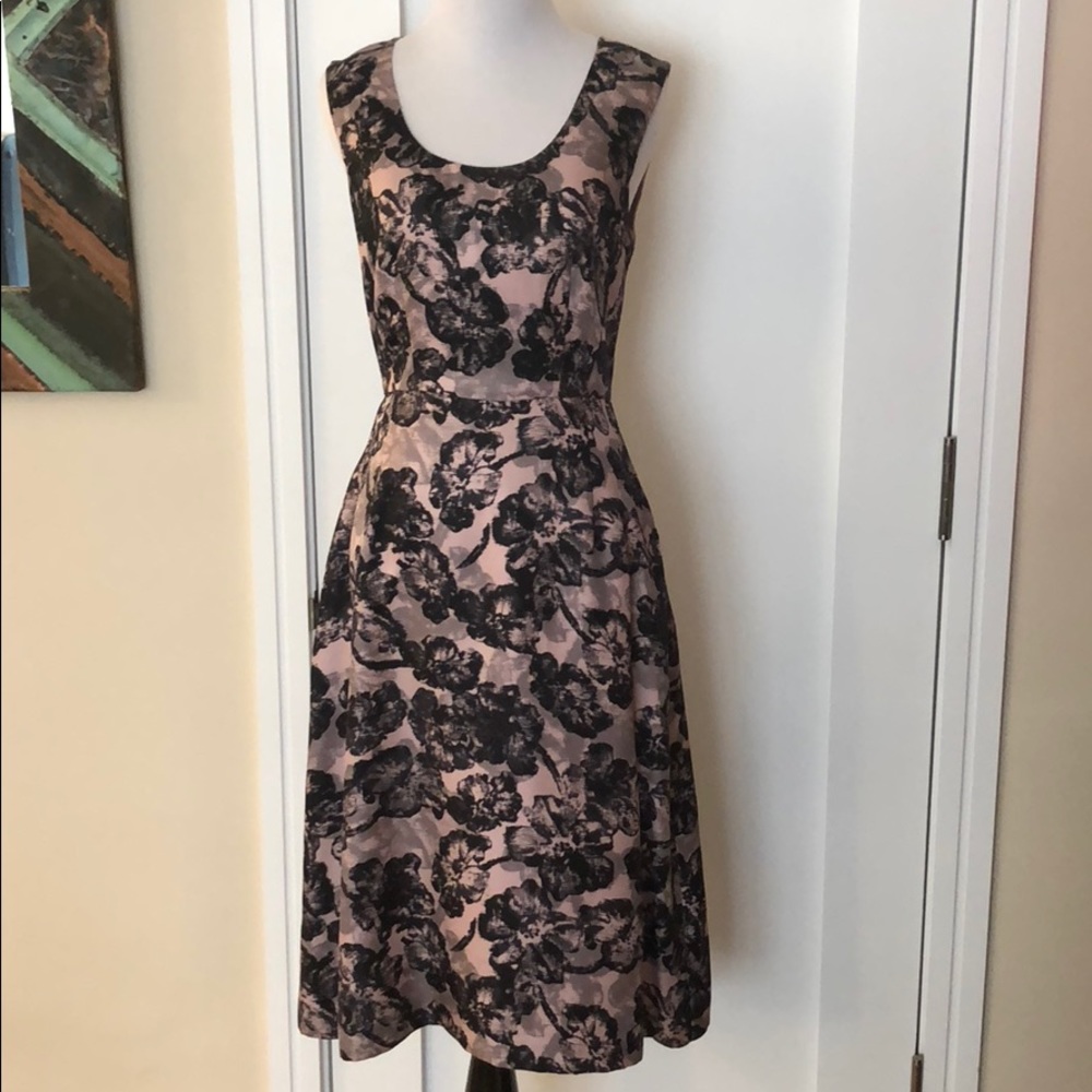 LK Bennett silk midi dress floral fitted sheath 2